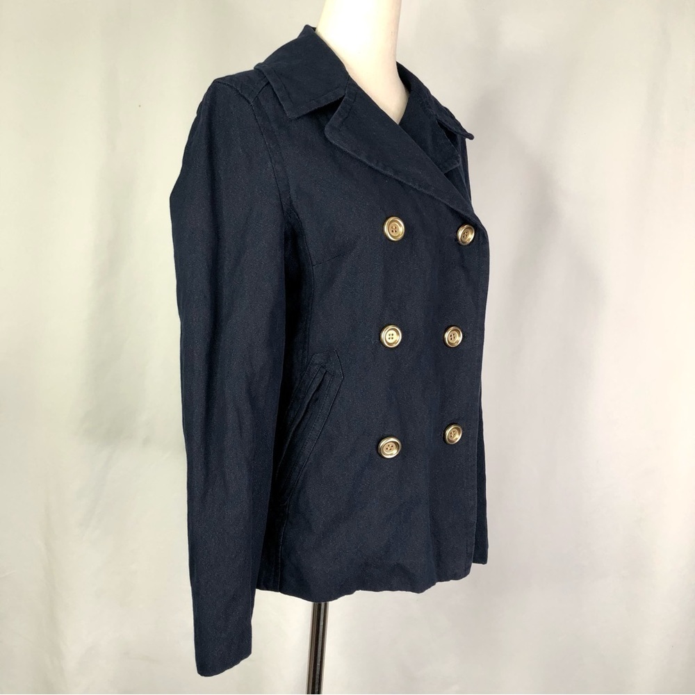 J. Crew navy lightweight canvas double breasted jacket 2 - Picture 8 of 8